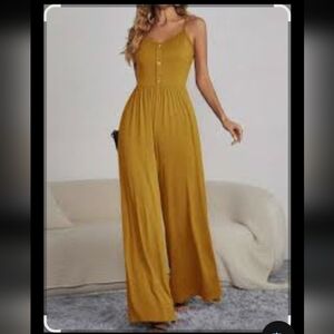 SHEIN Yellow Wide Leg Pants with Elegant Flow